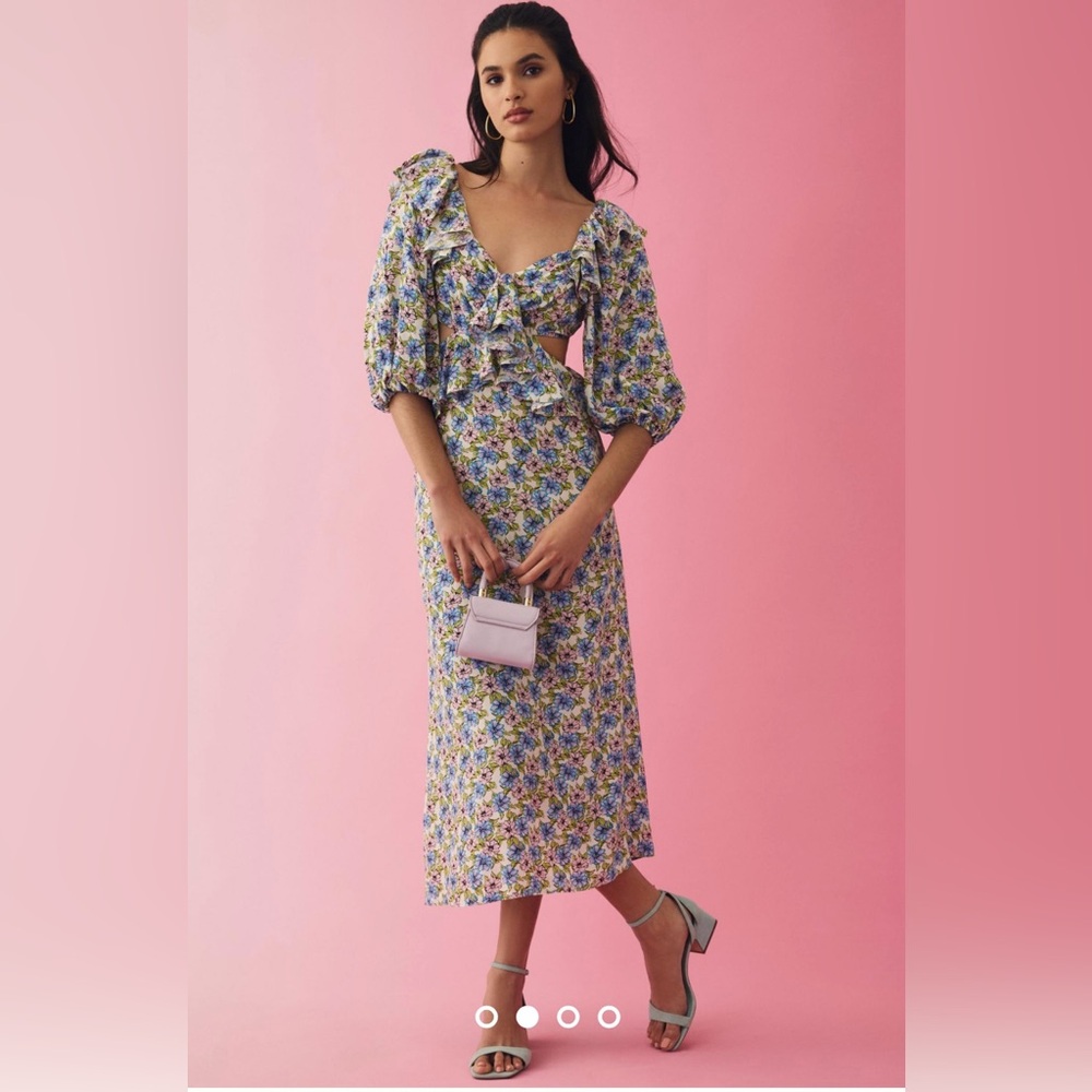 S O L D. Nobody's Child Puff-Sleeve Cutout Dress size 8
